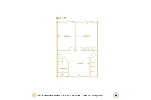 Planlösning, Övre plan
