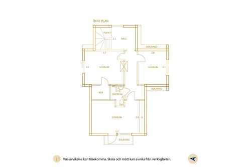 Planritning, övre plan